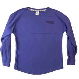Victoria's Secret PINK Women Sweatshirt XS Purple LOVE Logo Long Sleeve Cotton